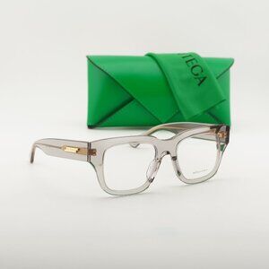 Bottega Veneta BV1361O 010 Square Eyeglasses 50mm – Transparent Grey